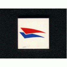 Part 3068bpb0015 White Tile 2 x 2 with Red and Blue Windsurfer Triangles Pattern 
